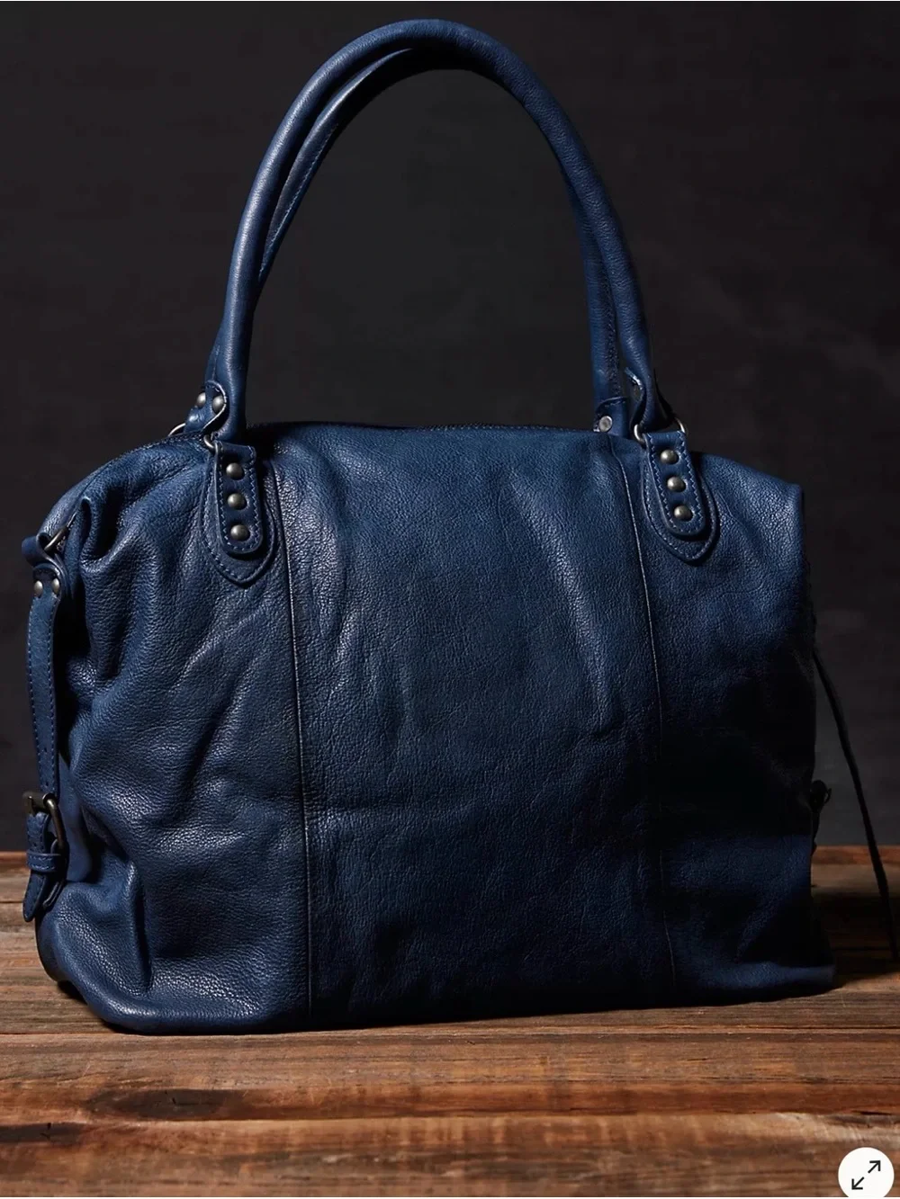 New - Free People Large Emerson Tote - Dark Rinse
